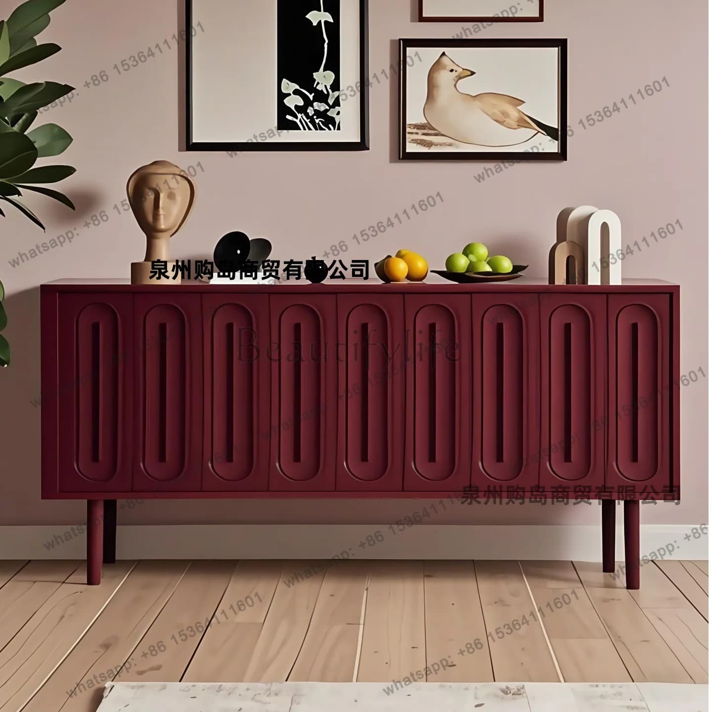 Original Italian minimalist paint dining side cabinet living room wall storage decorative cabinet