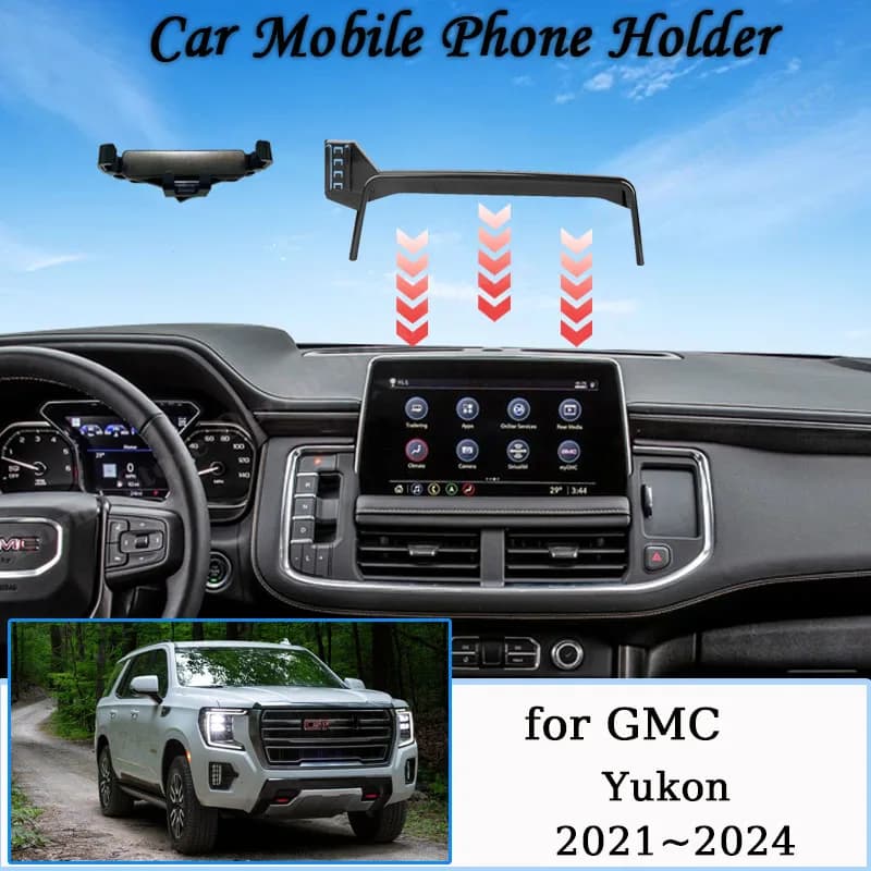 For GMC Yukon AT4 2021 2022 2023 2024 Screen Car Mobile Phone Holder GPS Bracket Gravity Mount Support Auto Stand Accessories