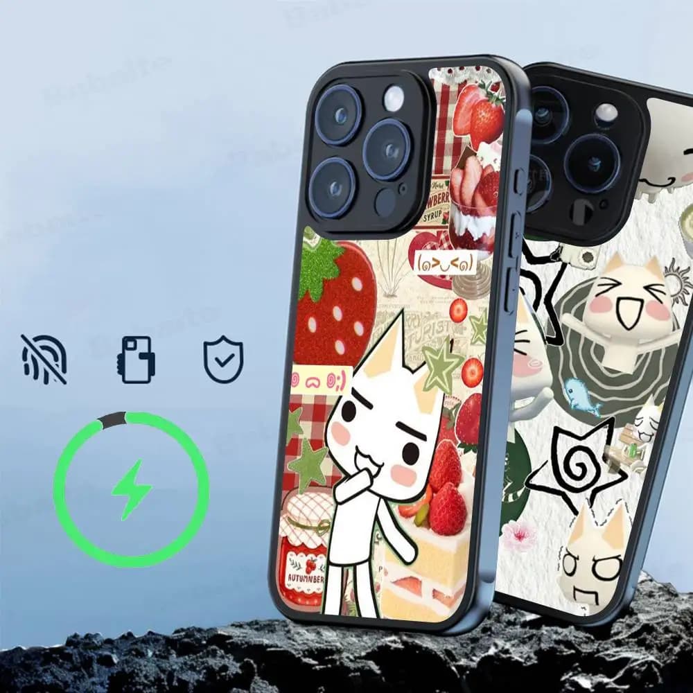 Character T-Toro I-Inoue Black For Magsafe Magnetic Phone Case For IPhone 16 15 17 Pro Max 11 12 13 14 Plus Cover