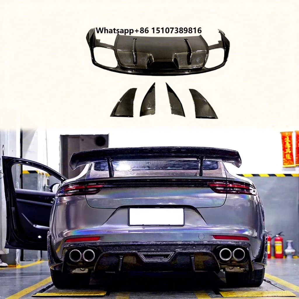 For 971 Panamera D Style Rear Diffuser Carbon Fiber