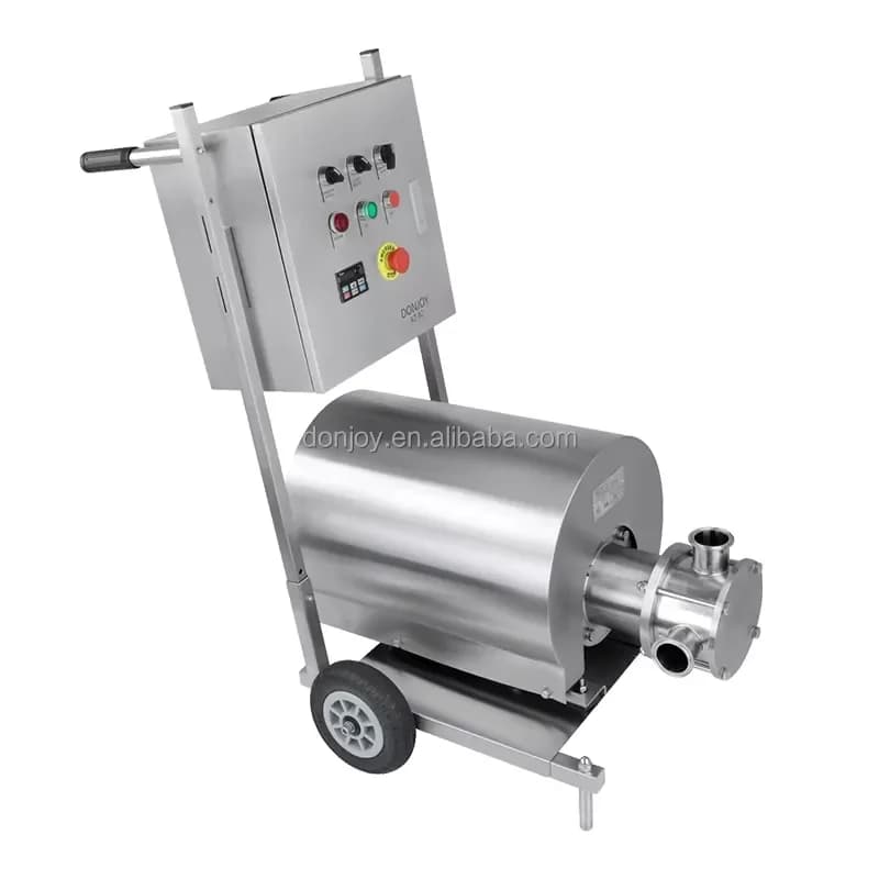 DONJOY Sanitary Ss316 Rubber Flexible Impeller Wine Transfer Pump With Mobile Cart and Frequency Converter VFD