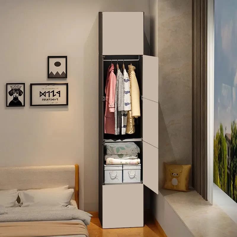Wooden Living Room Closet Storage Fabric Minimalist Nordic Wardrobe Shelves Organizer Bedroom Clothes Muebles Trendy Furniture