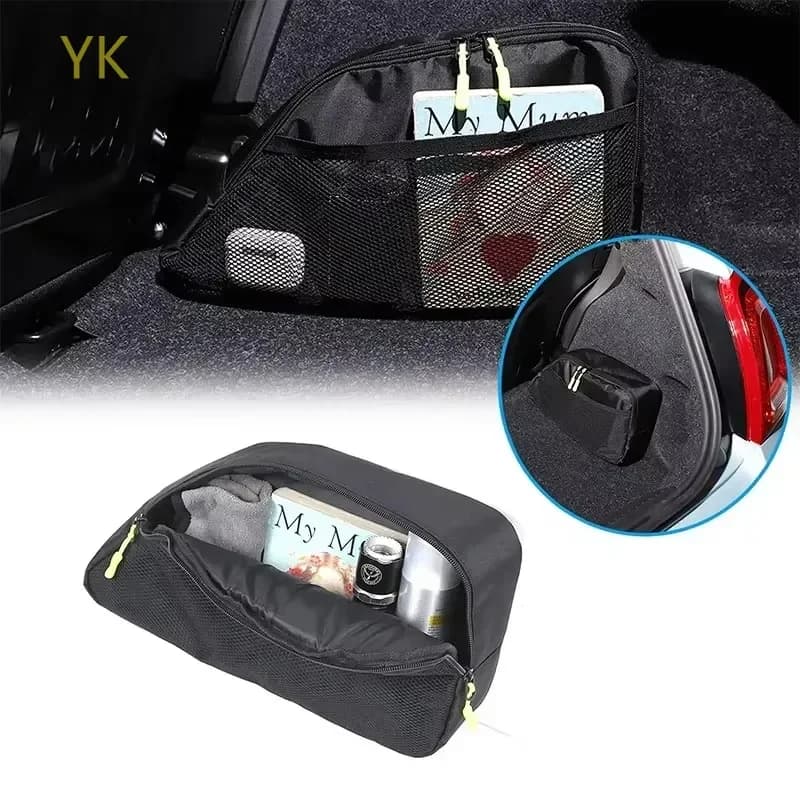 Oxford Cloth Black Car Trunk Storage Bag Multifunctional Organizer Toolkit Interior Car Accessories For Fiat 500 2021-2024