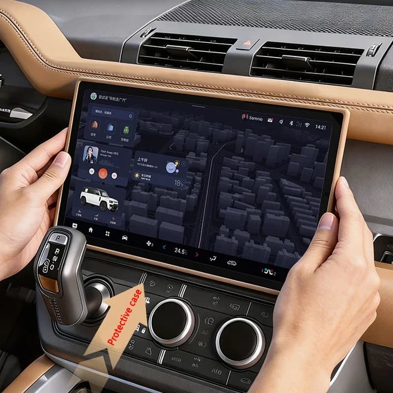 For Land Rover Defender 90 110 L663 2026 2027 Navigation Screen Protective Cover Silicone Frame Center Console Interior Trim
