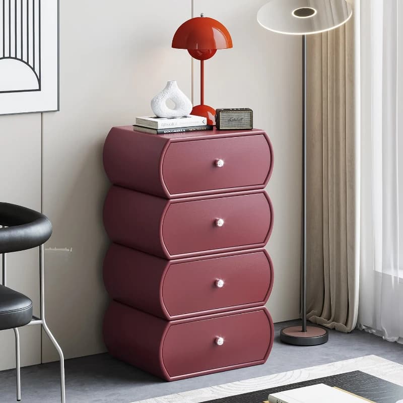 Minimalist style solid wood four-chest cabinet, living room side cabinet against the wall, bedroom household bedside cabinet