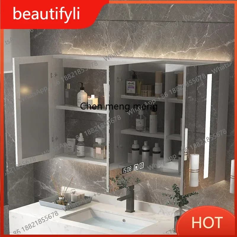 D80 Wall White Display Bathroom Cabinets Storage Mirror Narrow Vanity Bathroom Cabinets Drawer Casa Arredo Hotel Furniture
