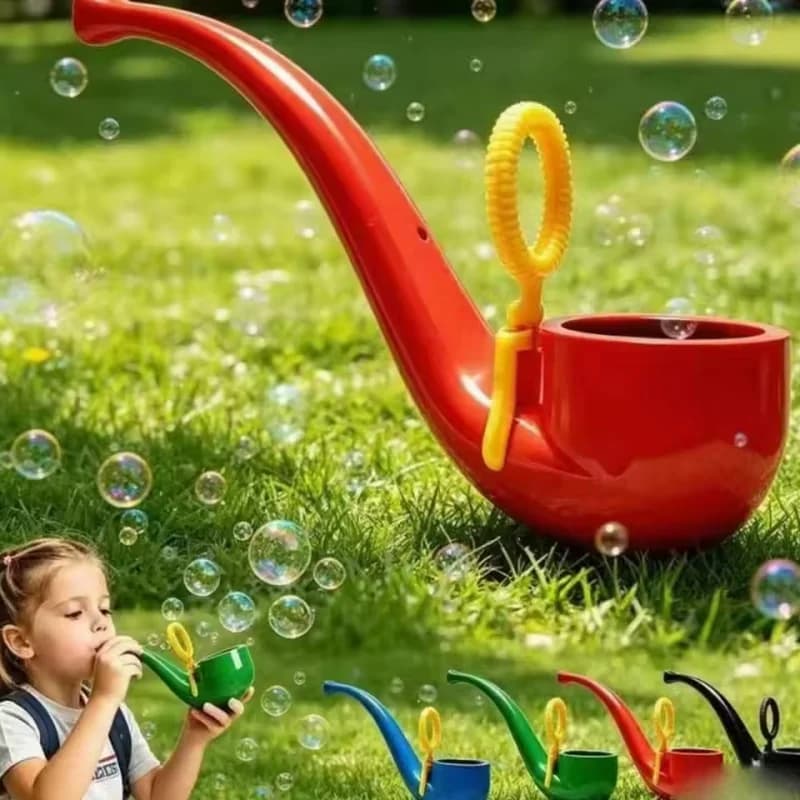 Pipe‑shaped Bubble Pipe 3D Printed Soap Bubble Maker Portable Bubble Blower Toy Kids Outdoor Party Stress Relief Gift