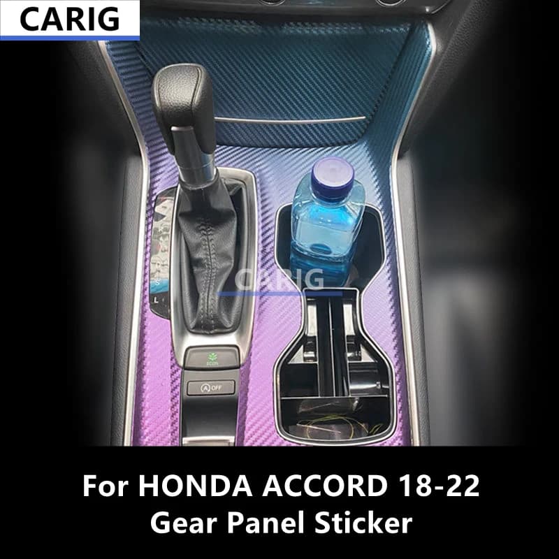 For HONDA ACCORD 18-22 Gear Panel Sticker Modified Carbon Fiber Interior Car Protective Film Accessories Modification