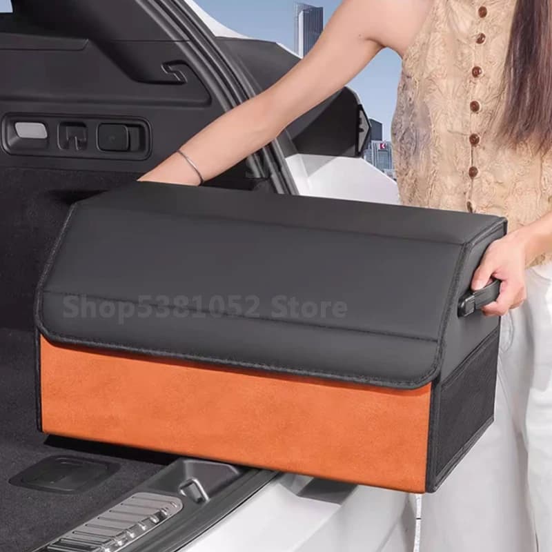 For ZEEKR 001 007 009 ZEEKR X 9X 7X Car PU Leather Trunk Storage Box Portable Foldable Storage Car Multiuse Trunk Bag Universal