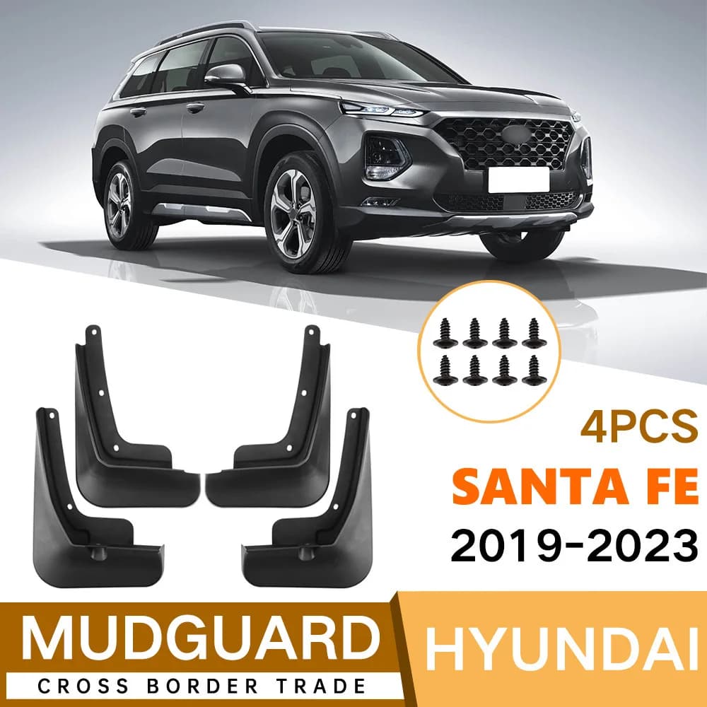 For Hyundai Santa Fe 2019-2023 Mud Flaps Custom Fit Splash Guards Front Rear Wheel Auto Exterior Decor Accessories
