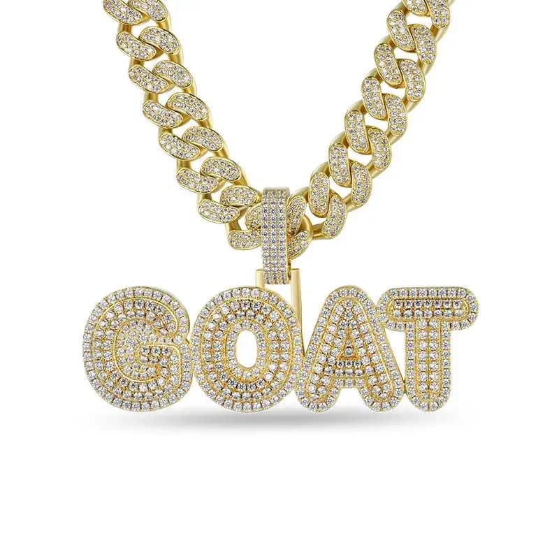 Accessories Fashion Personality English Alphabet Necklace Pendant Hip Hop Full Diamond Personal Accessories