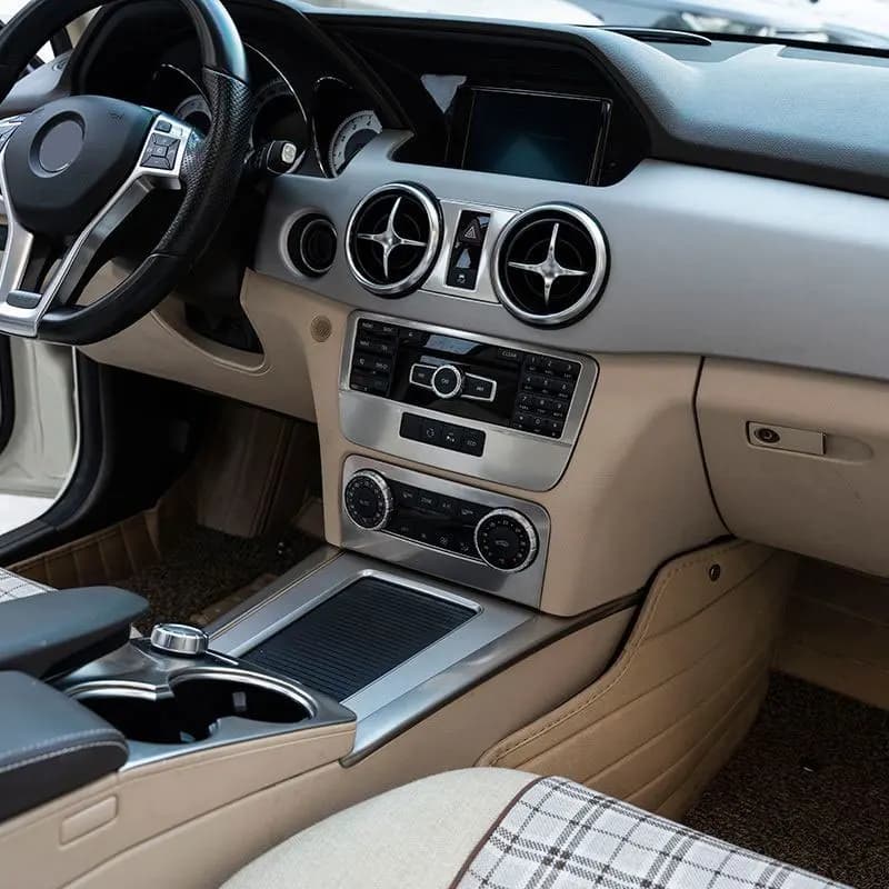For Mercedes-Benz GLK X204 2013 2014 2015 Car Center Console Side Trim Strip CD Air Conditioner Panel Water Cup Holder Cover