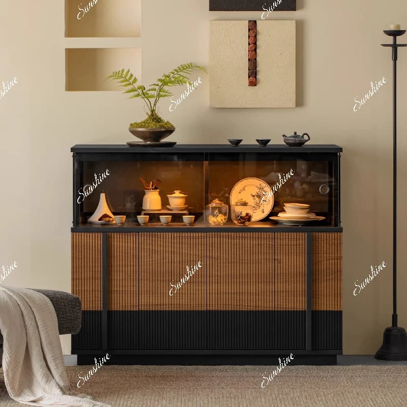 Solid wood sideboard living room simple entrance storage cabinet