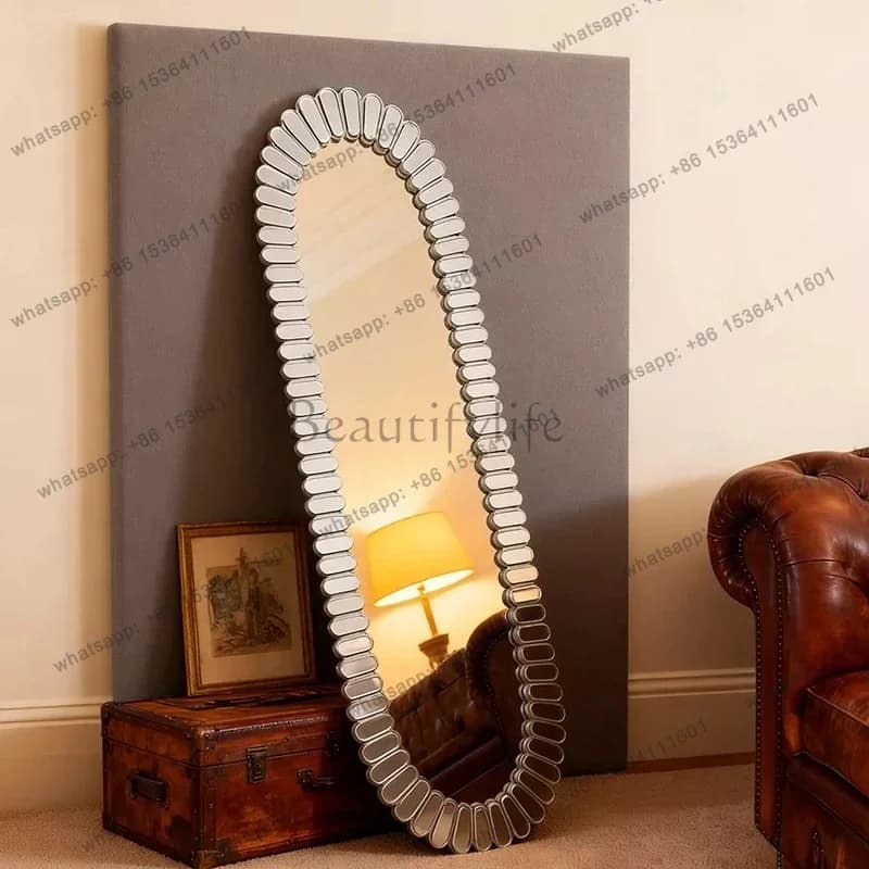 ld Luxury Long Mirror Oval Floor Funky Bathroom Men Bedroom Standing Girls Mirror Moving Moving Living Room Decorations