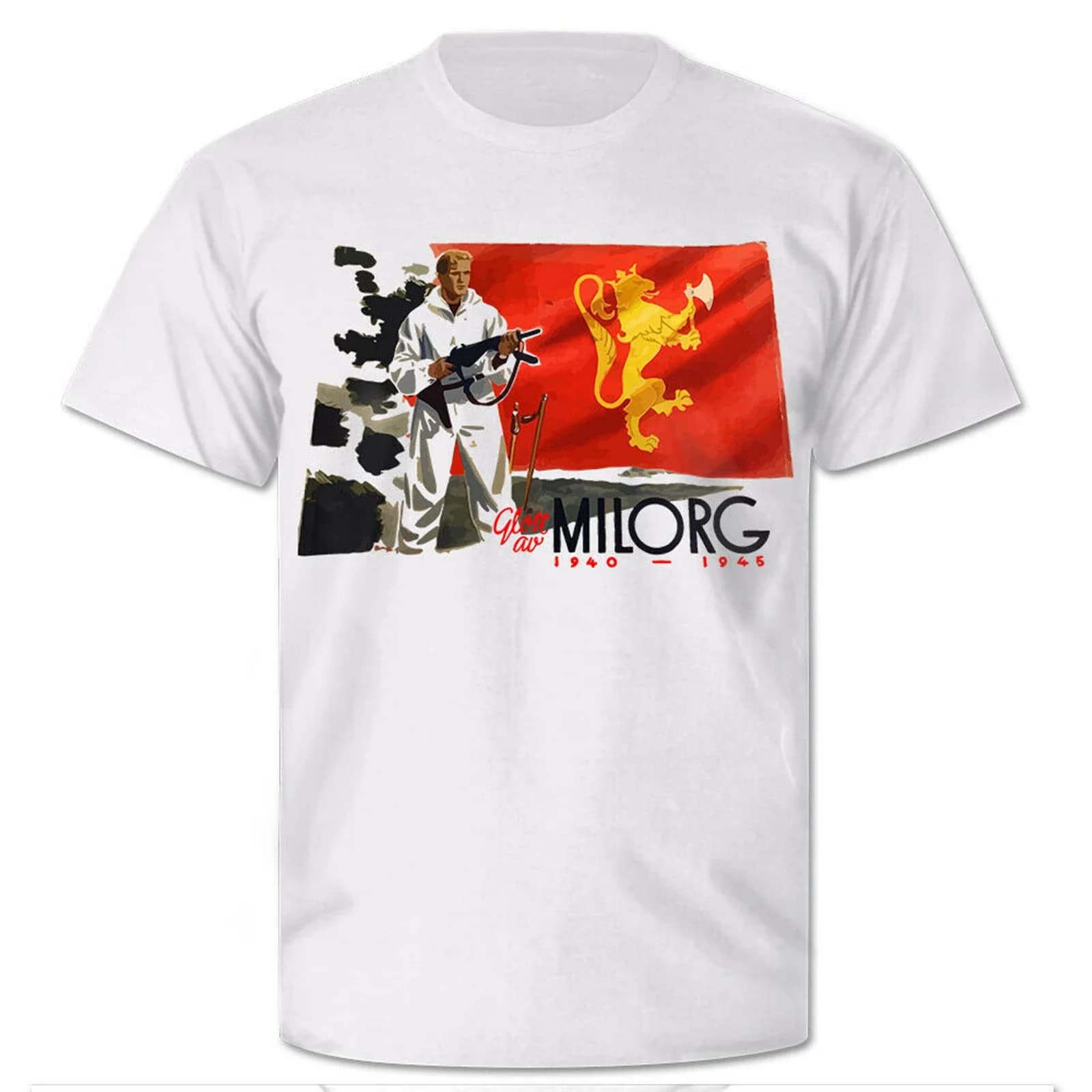 MILORG Norge Norwegen Wiederstand Militär Organisation Wappen TShirt Men's 100% Cotton Casual T-shirts Loose Top Size S-3XL
