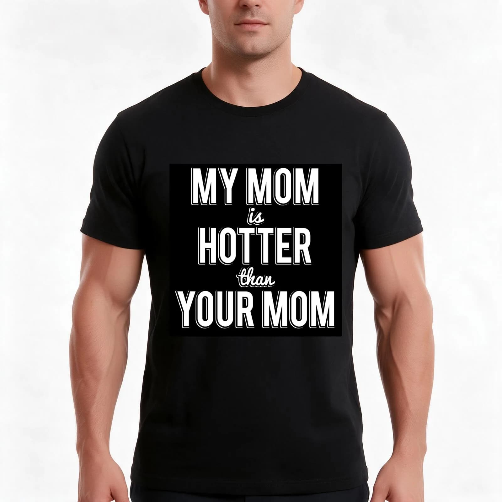 My Mom Is Hotter Than Your Mom T-Shirt, Summer Casual Cotton Tee, Oversized Streetwear Tops, Vintage Graphic Print, 100% Cotton