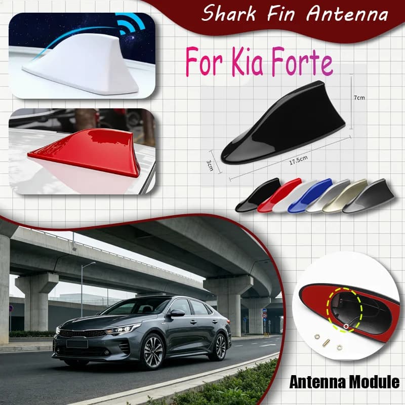 For Kia Forte Car Shark Fin FM AM Signal Receiver Waterproof Paste On ABS Shark Fin Cover Auto Modification Accessories