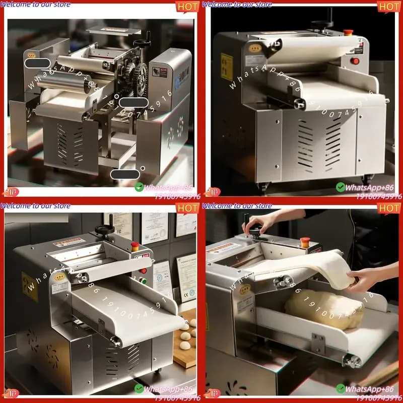 2026 High Productivity Noodle Press Machine Adjustable Thickness Dough Roller Machine Kneading Flour Pastry Pizza Dough