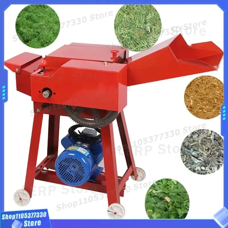 Farm Feed Grinder Machine Forage Corn Silage Wheat Straw Chopper Rice Hull Cutting Equipment Agricultural Hay Processing Tool