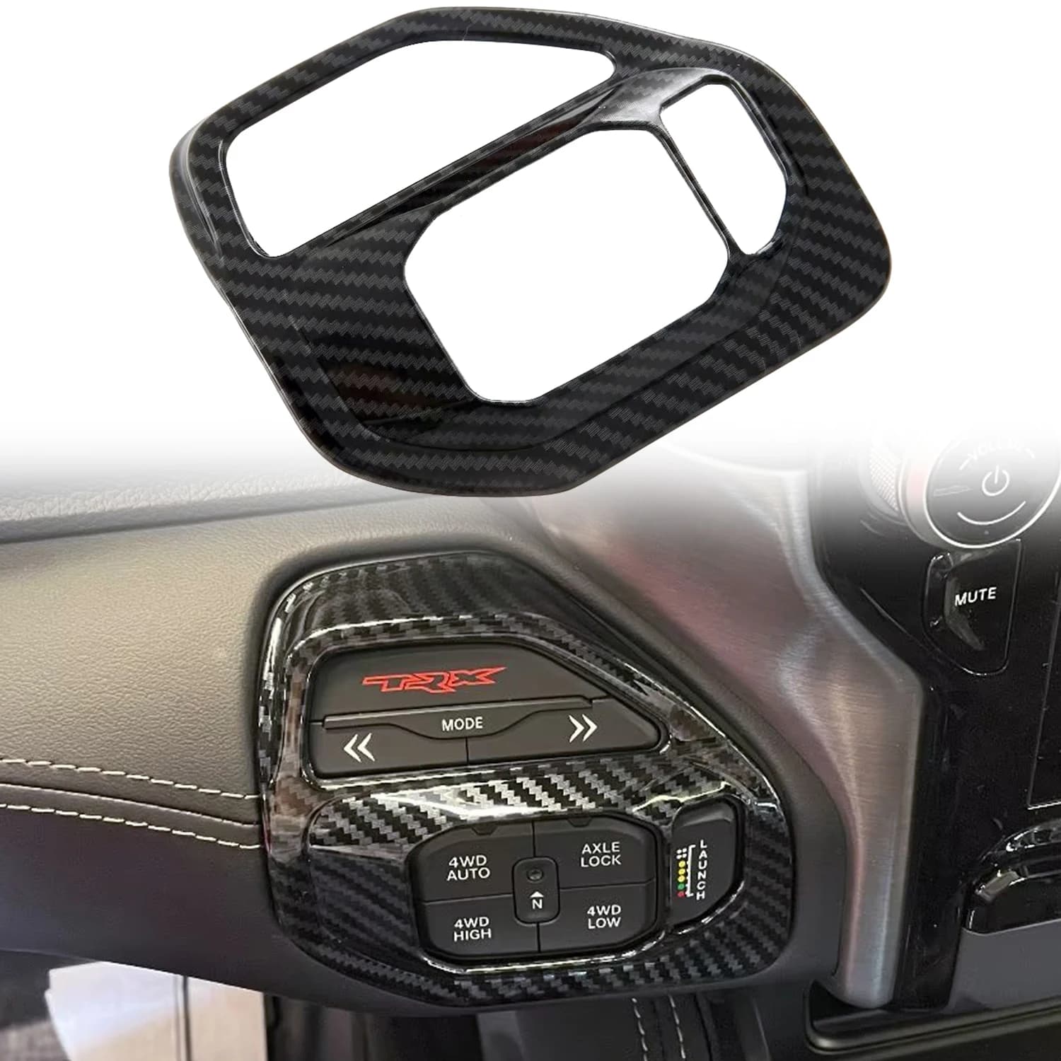 Only Fit LHD! For Dodge RAM 1500/ Ram TRX 2021 2022 2023 Car Accessories 4WD Adjustment Button Decor Cover Trim 1pcs