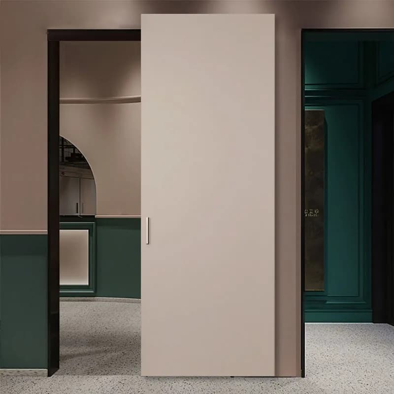 with MDF and Glass Material PVC Main Finished Product Surface Low PriceModern China Design Hidden Sliding Door Lock Ghost Door
