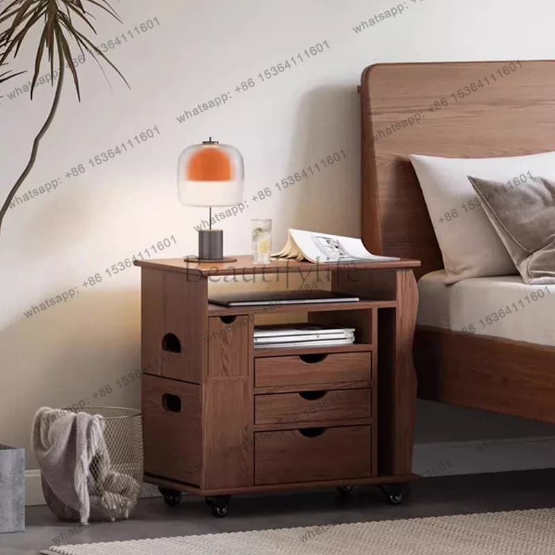 FG11Modern Mobile Nightstand Design Premium Luxury Organizer Nightstand Drawers Storage Cajones De Dormitorio Bedroom Furniture