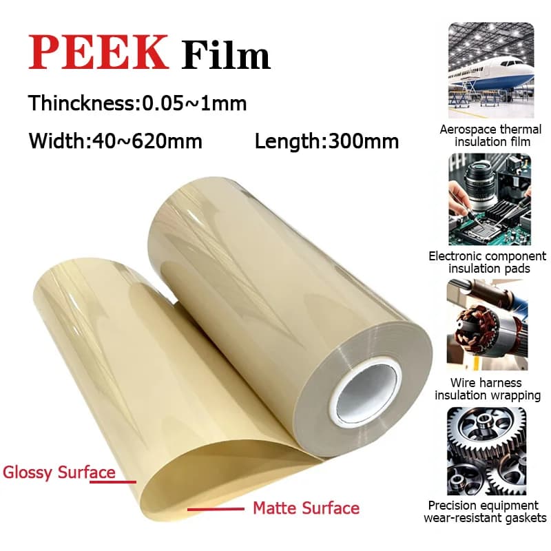 Thick 0.05-1mm PEEK Film Foil KetaSpire Plate Polyether-Ether-Ketone Panel Sheet Material High Temperature Resistance Custom