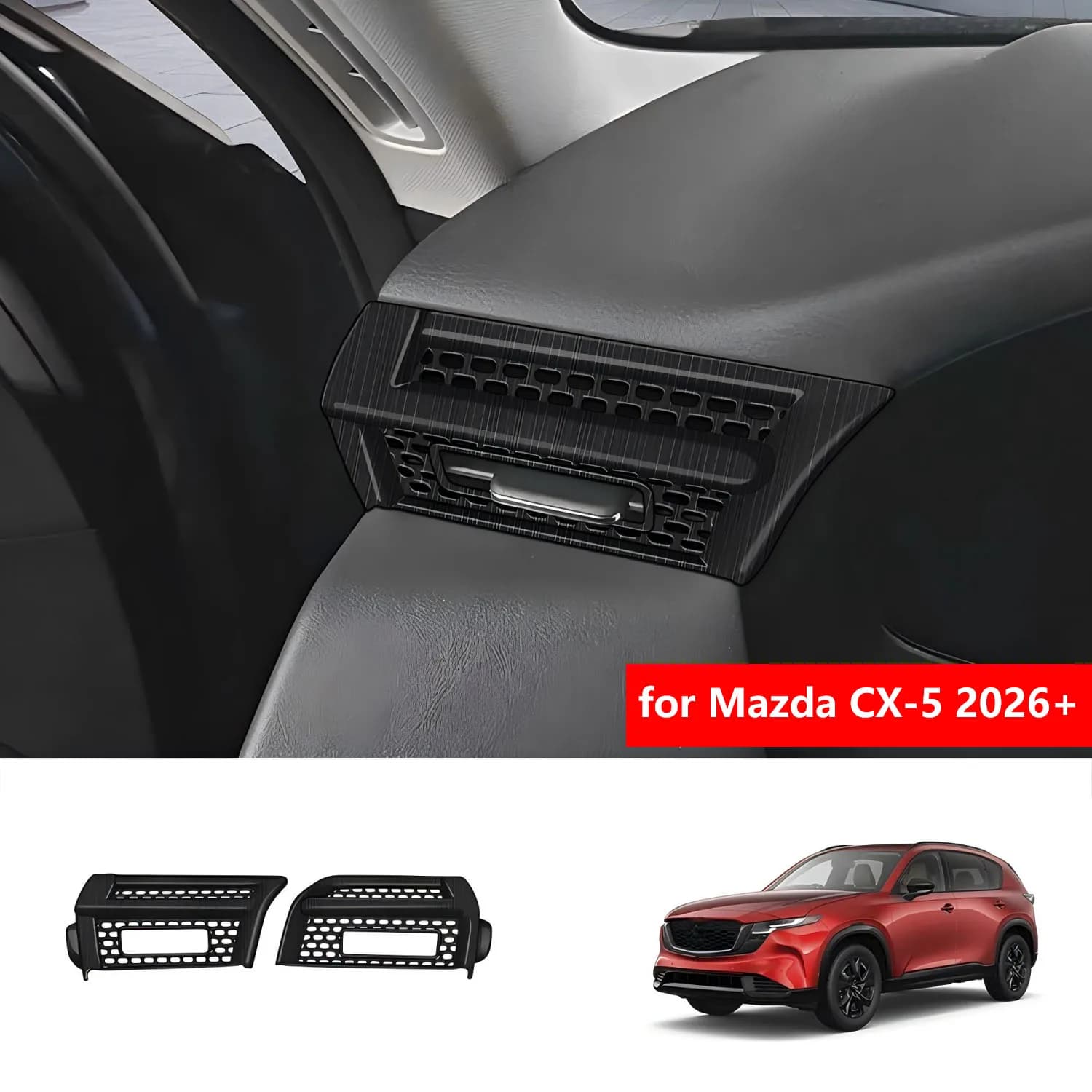 LHD/ RHD For Mazda CX-5 2026 Gen 3 Accessories Left & Right Side Air Vent Trim Cover Carbon Fiber / Wood Grain Finish ABS 2pcs