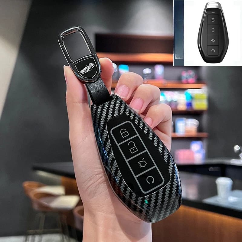 ABS Car Key Case Cover Bag Chain Shell Protector Fob Holder for BYD Seal 08 EV DMI 2026 Accessories