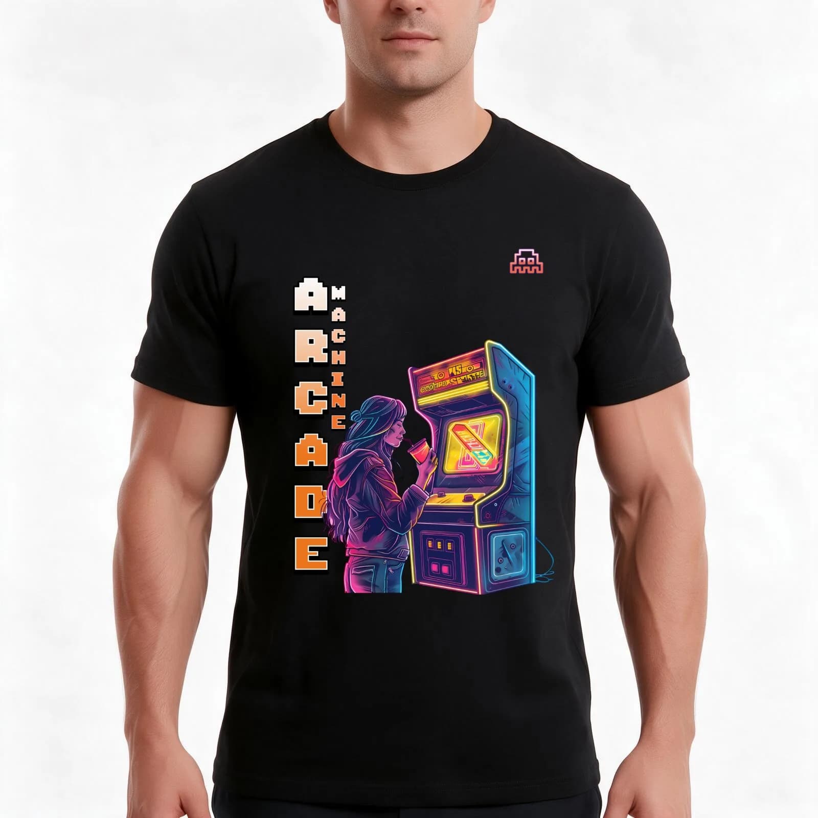Immortal Legends: Tribute to the Iconic Characters of Arcade Machines T-Shirt, Summer Casual Cotton Tee, Vintage Graphic Print