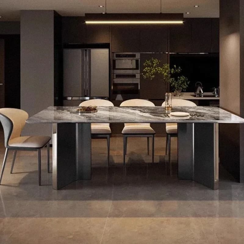 Industrial Style Dinner Table Designer Unique Restaurant Marble Dining Table Living Room Luxury Mesa De Jantar Home Furniture
