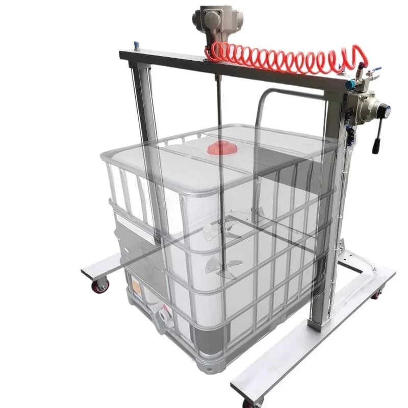 Mobile lift type, special pneumatic mixer for ton barrels, adjustable speed and high power