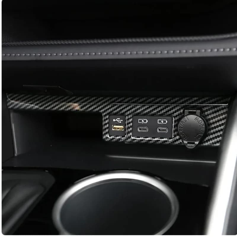 Car Interior Cigarette Lighter Panel Central Control Power Socket Trim Accessories For Toyota Highlander Kluger 2021-2024