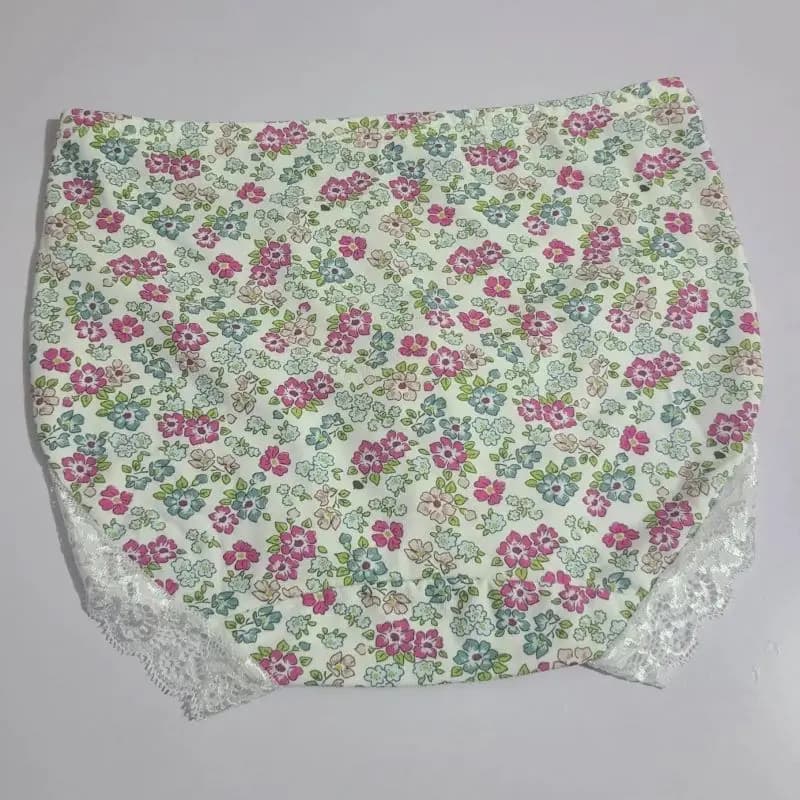 Plus Size Man's Floral Lace Panties Breathable Convex Pouch Sissy Middle Waist Panties Quick-drying Cotton Crotch Lingerie