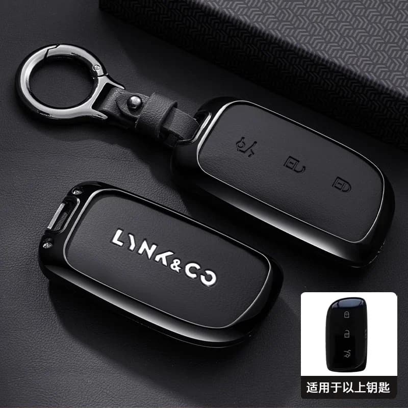 High-end Zinc Alloy Leather Car Remote Key Case Cover Suitable For LYNK&CO LYNKCO Z20 Z10 LYNK CO 2024 Interior Accessories