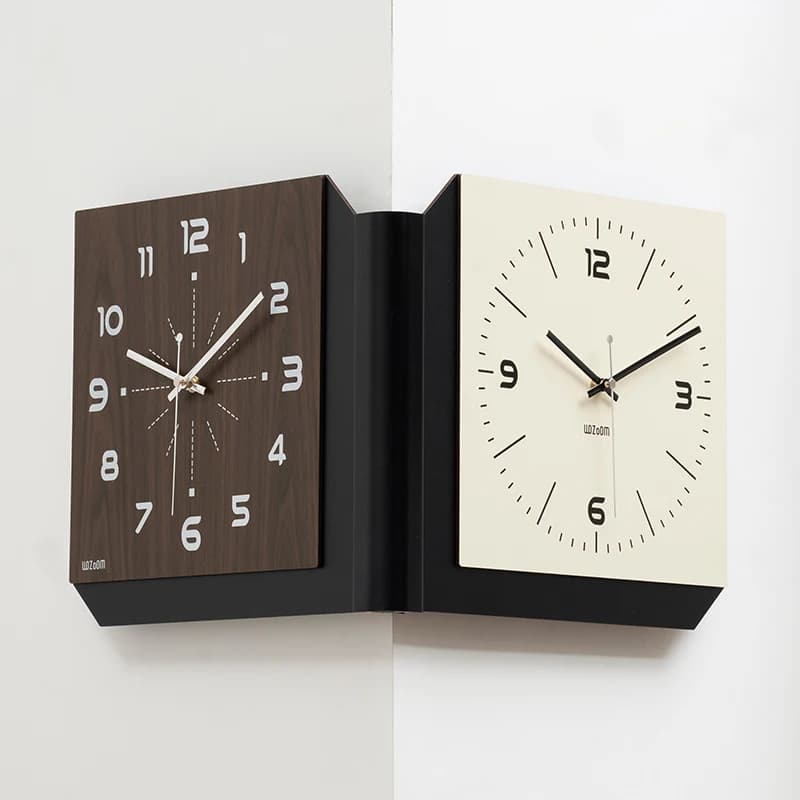 No-Hole Double-Sided Corner Clock Aesthetic Living Room Wall Timepiece  Home Decor Corner Timepiece Perfect for Any Room