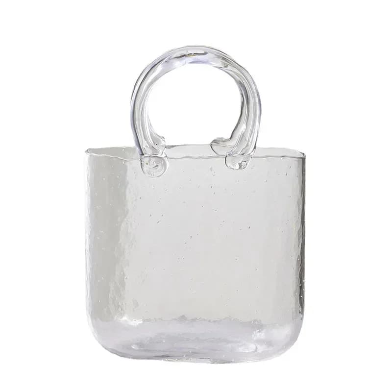 Nordic ins style advanced sense bag glass vase designer Internet celebrity handbag hydroponic flower basket fish