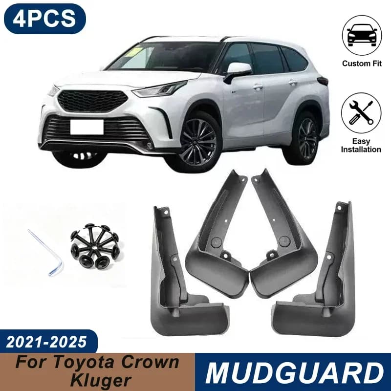 4PCS Car Mud Flaps For Toyota Crown Kluger 2021-2025 Waterproof Anti-Splash Fender Mudguards Auto Exterior Accessories