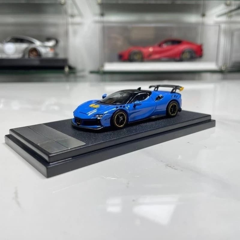For XF HL Jump Horse SF90 XX Stradale alloy 1:64 scale car model collection piece decorative item simulation