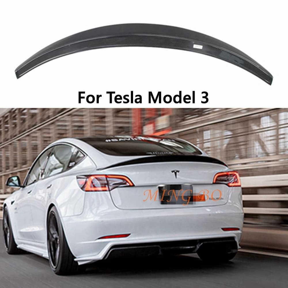 For Tesla Model 3 TK Style Carbon fiber Rear Spoiler Trunk wing 2019-2022 FRP Forged carbon
