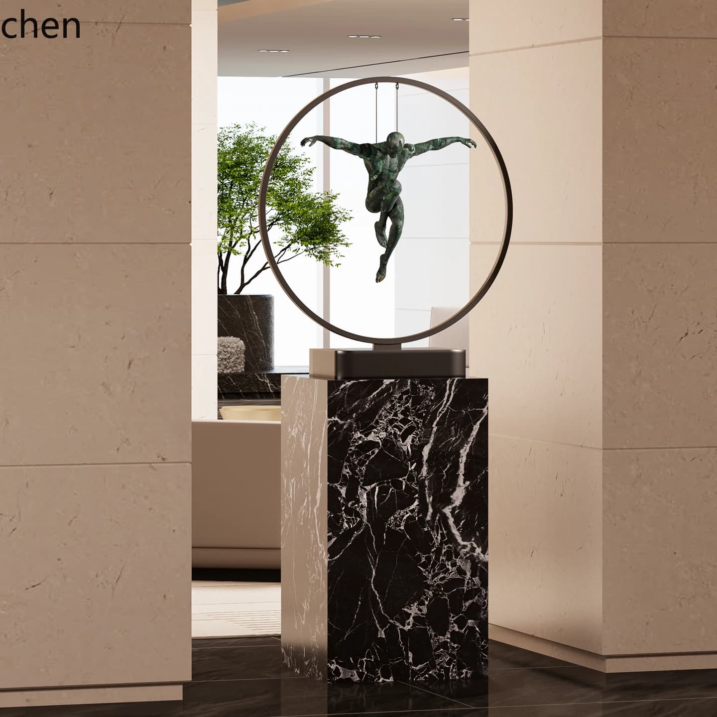 YFY Floor Ornament Entrance Office Hotel Lobby Sculpture Soft Decoration