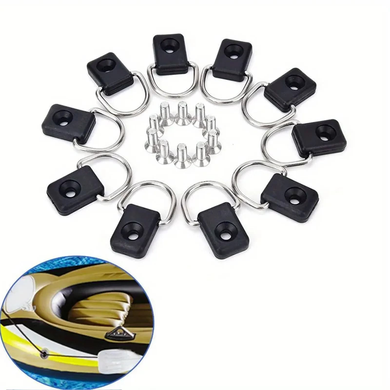 Kayak Accessory Tool Kits Durable Ring Plastic Buckle Stainless Steel Screws Set Fitting Rigging For Kayak Canoe Boat Fishing Ra