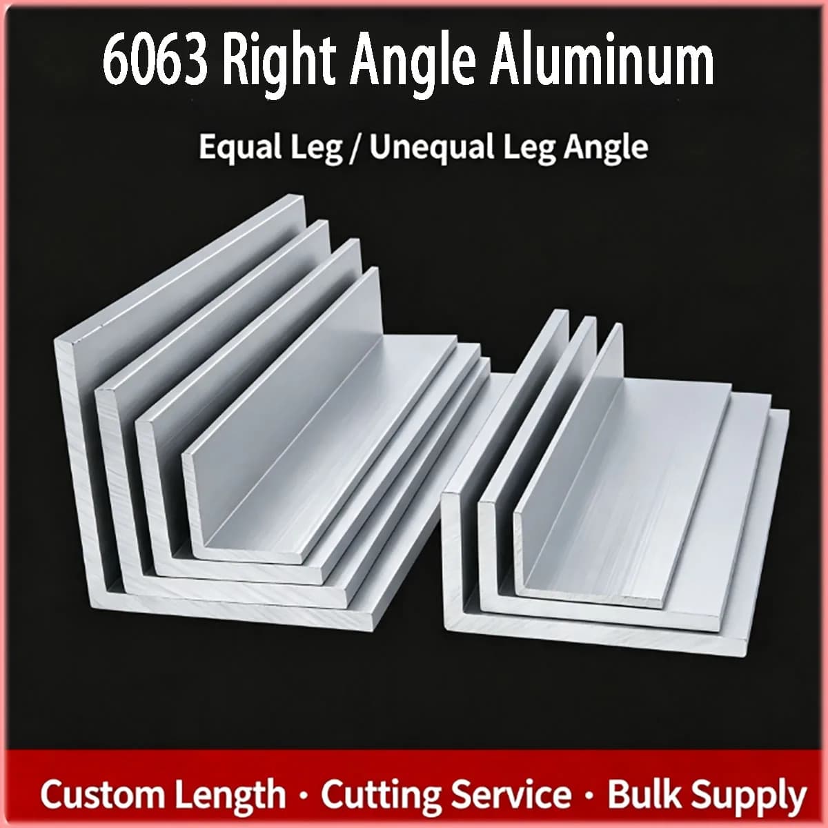 1‑10mm Thick 90‑Degree L‑Shape Unequal Sides Aluminum Angle Profile for Frame Bracket Edging Decoration Hardware Accessories