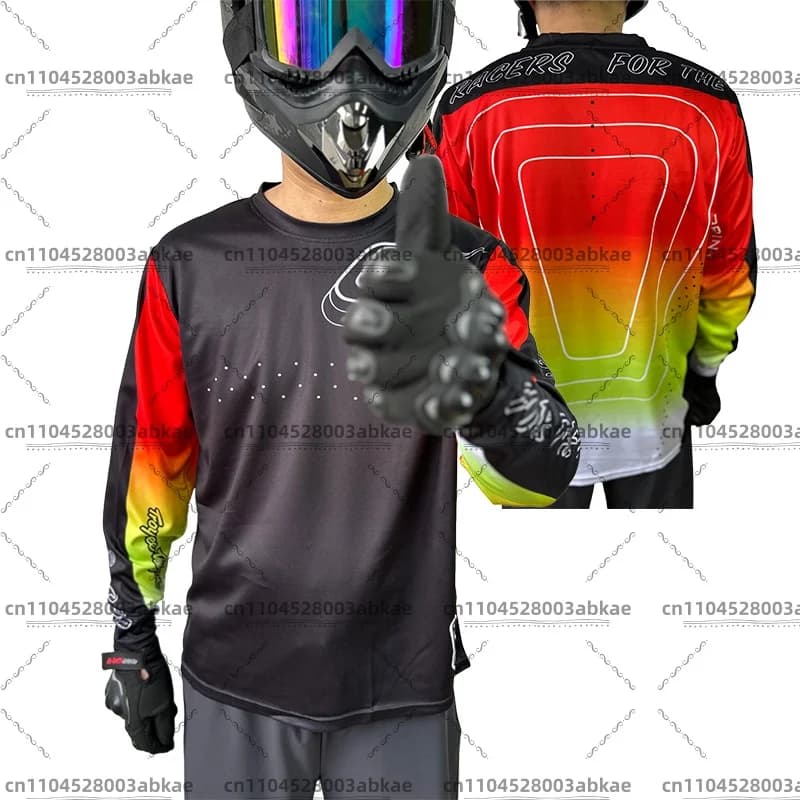 Real shot men's downhill jersey DH motocross tld jersey cycling clothes bicycle shirt bicycle jersey MTB shirt BMX