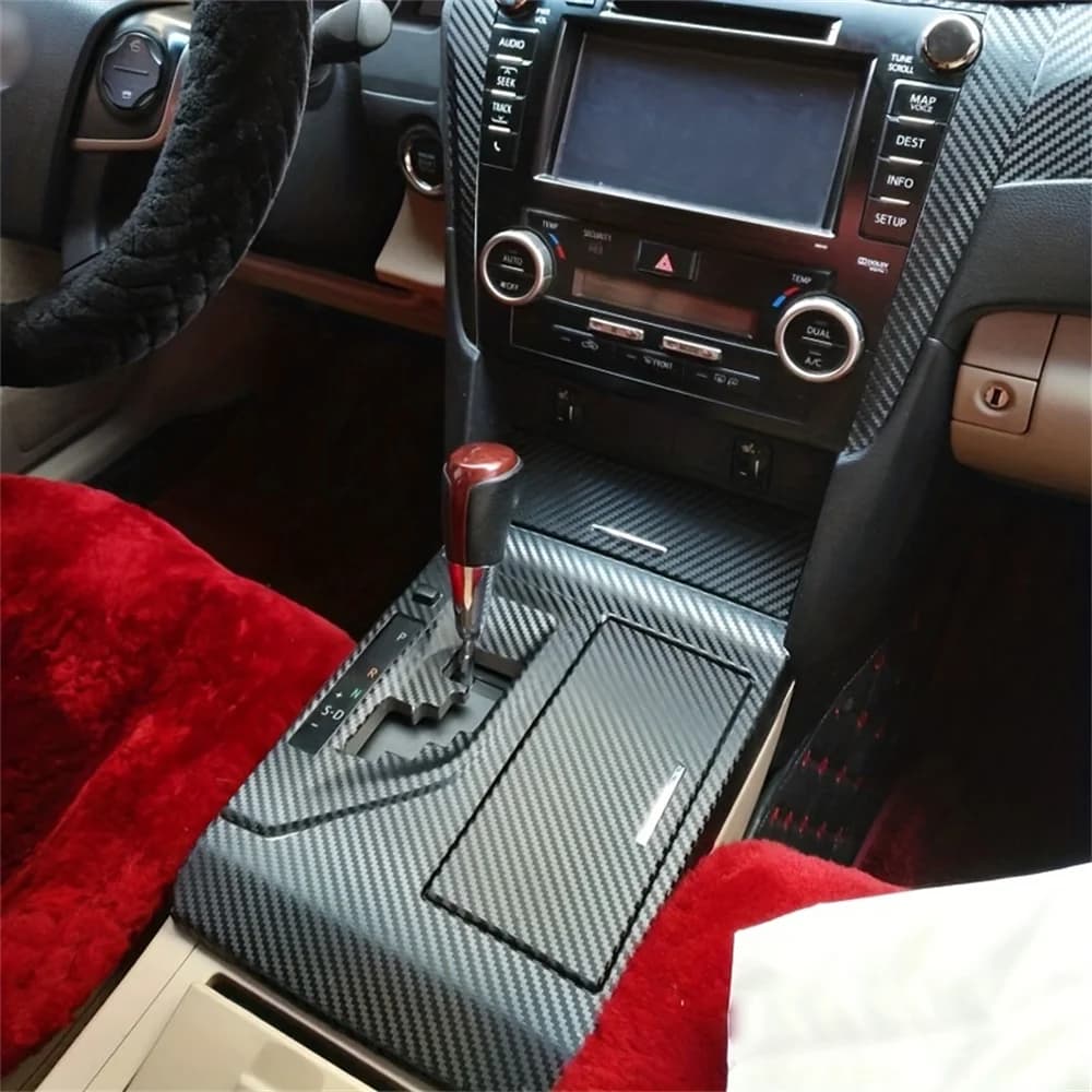 For Toyota Camry 2012-15 Interior Modification Carbon Fiber Decorative Sticker, Center Console Gear Shift Vinyl Protective Film