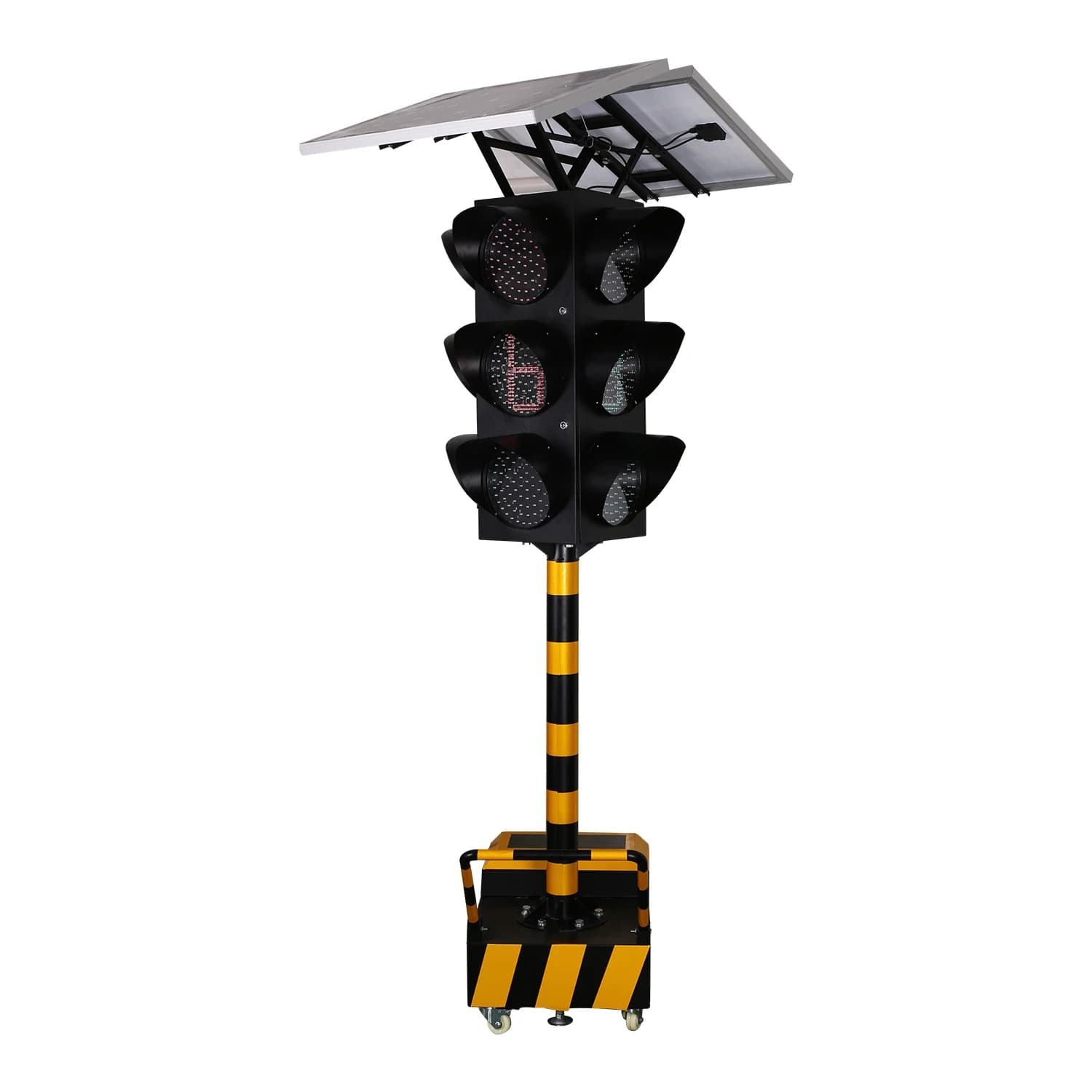 Hole Sale Shenzhen Factory Top Qualitysolar Temporary Traffic Lights Traffic Signal Light 4-side Traffic Light Solar Panel