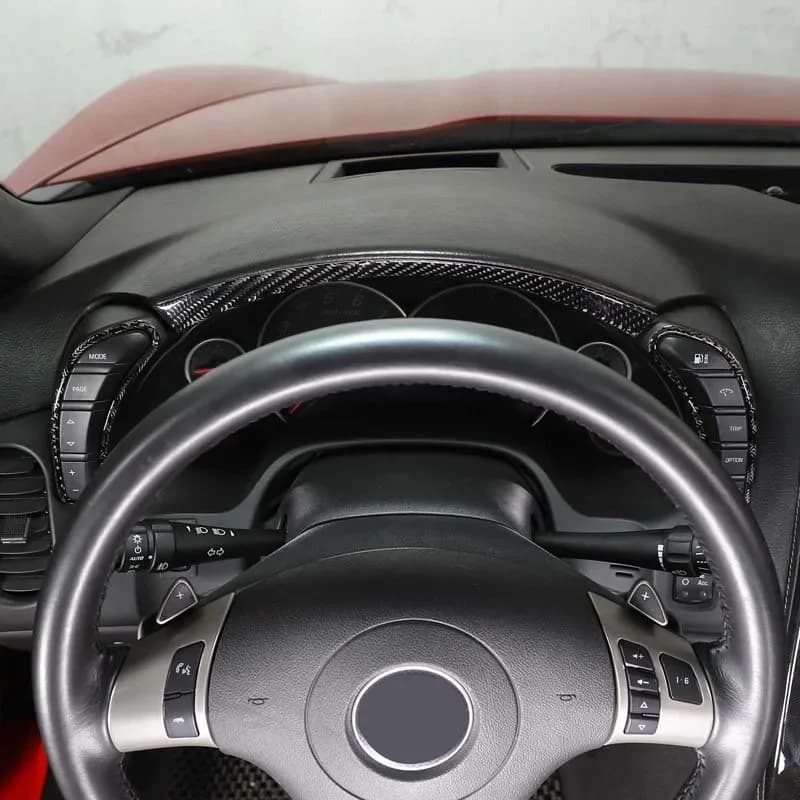 For Chevrolet Corvette C6 2005-2013 Soft Carbon Fiber Car Dashboard Speedometer Cover Trim Sticker Car Accessories Interior