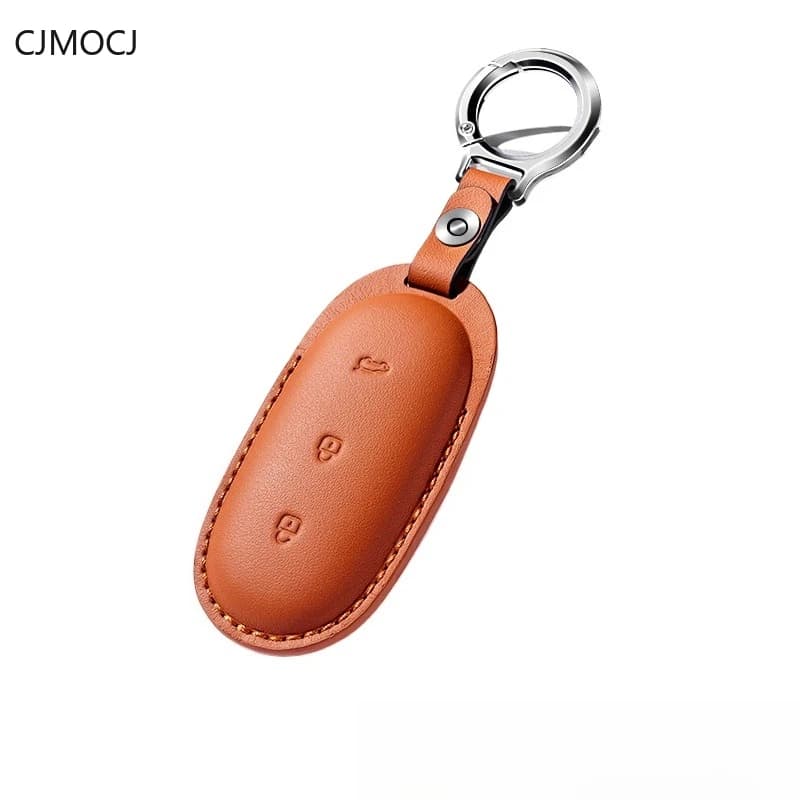 Premium Genuine Leather Key Cover Case for Li Auto L9 / L8 / L7 (2024) - Protective Key Fob Shell Keychain