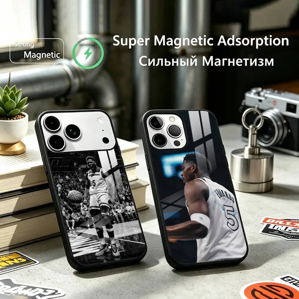 Anthony Edwards Basketball star 5 Phone Case For iPhone17,16,15,14,13,12 Plus,Pro Compatible with magnetic wireless charging