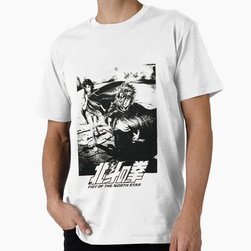 Kenshiro Fist of the North Star T‑Shirt 100% Cotton printed Tee Vintage Hokuto No Ken Anime Streetwear Casual Short Sleeve Tops
